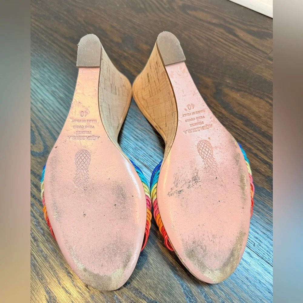 Aquazzura Rainbow Cork Wedge Sandals - Picture 4 of 5